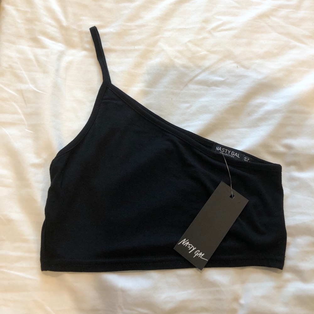 NastyGal one shoulder crop top